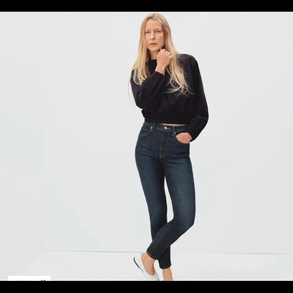 Everlane The High-Rise Skinny Ankle Jeans in Deep Indigo